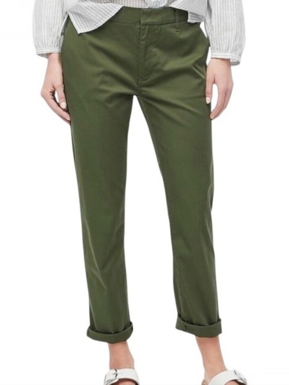 J Crew Slim Boyfriend Chino stretch cotton Olive Green Size 31